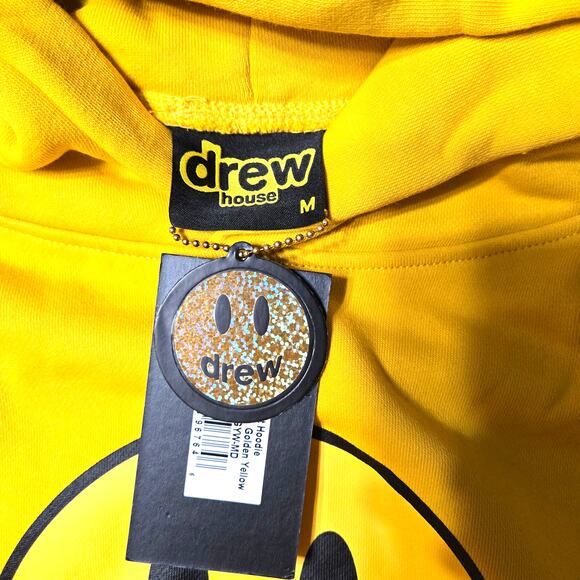 Drew House Oversized Med  Golden Yellow Drew House Mascot Heavyweight Hoodie - Picture 2 of 8